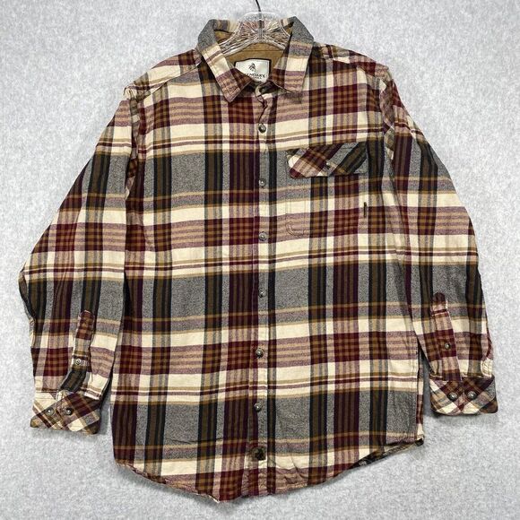 Legendary Whitetails Shirt Men Medium Academia Button Up Buck Camp Plaid Outdoor - Picture 1 of 12